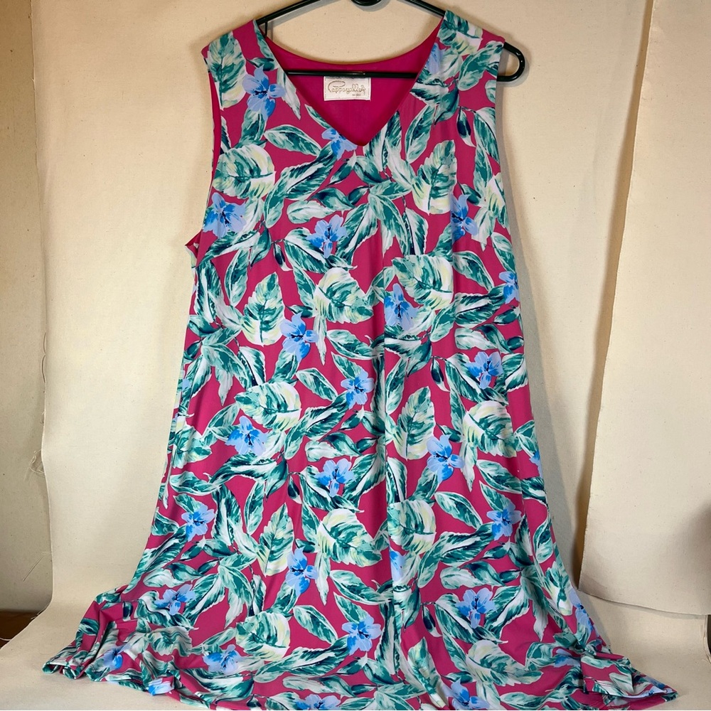 Papagallo‎ Vibrant Floral Sleeveless Dress 2X